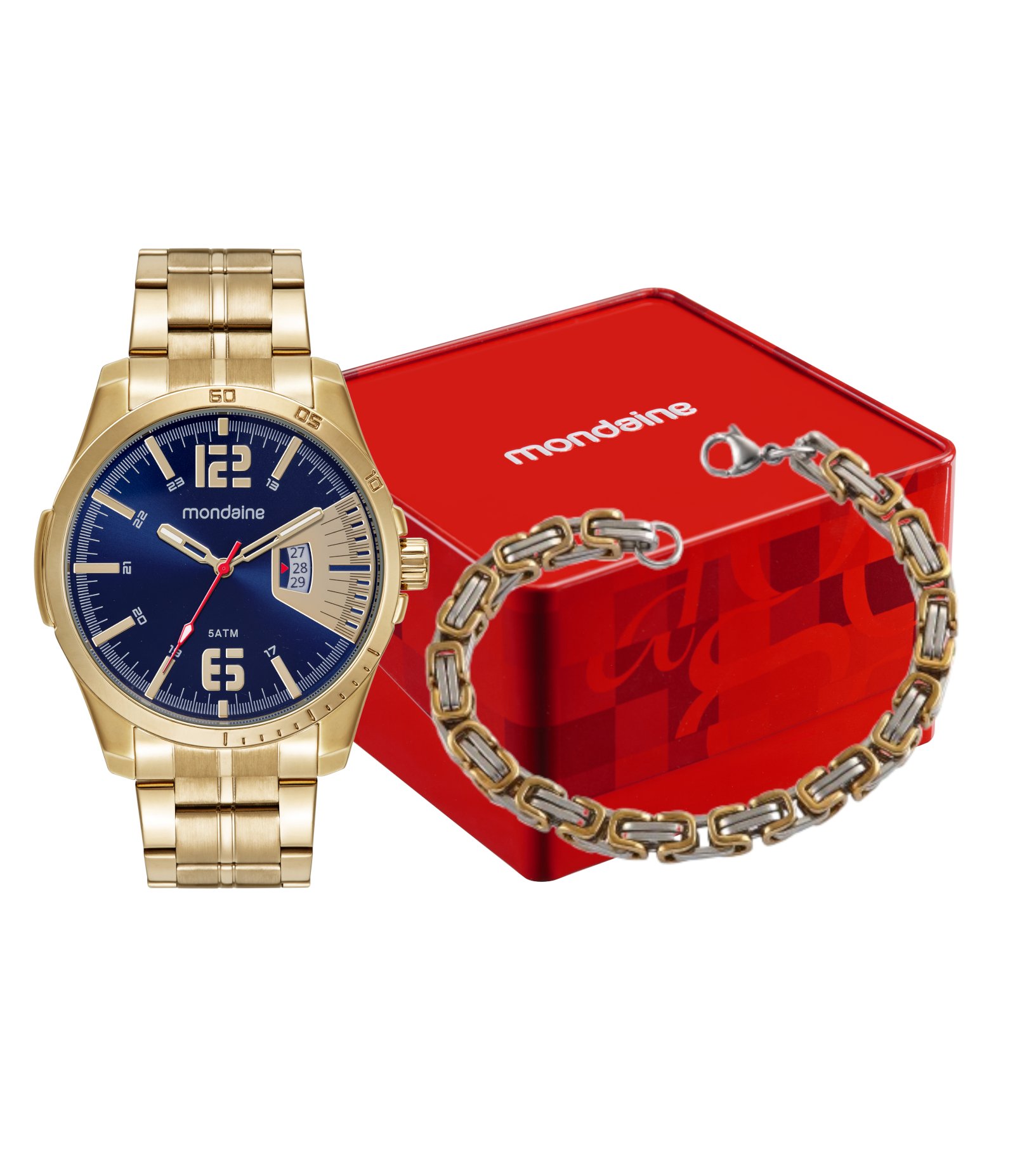 Relógio Cronógrafo Aço Mondaine  Dourado 2