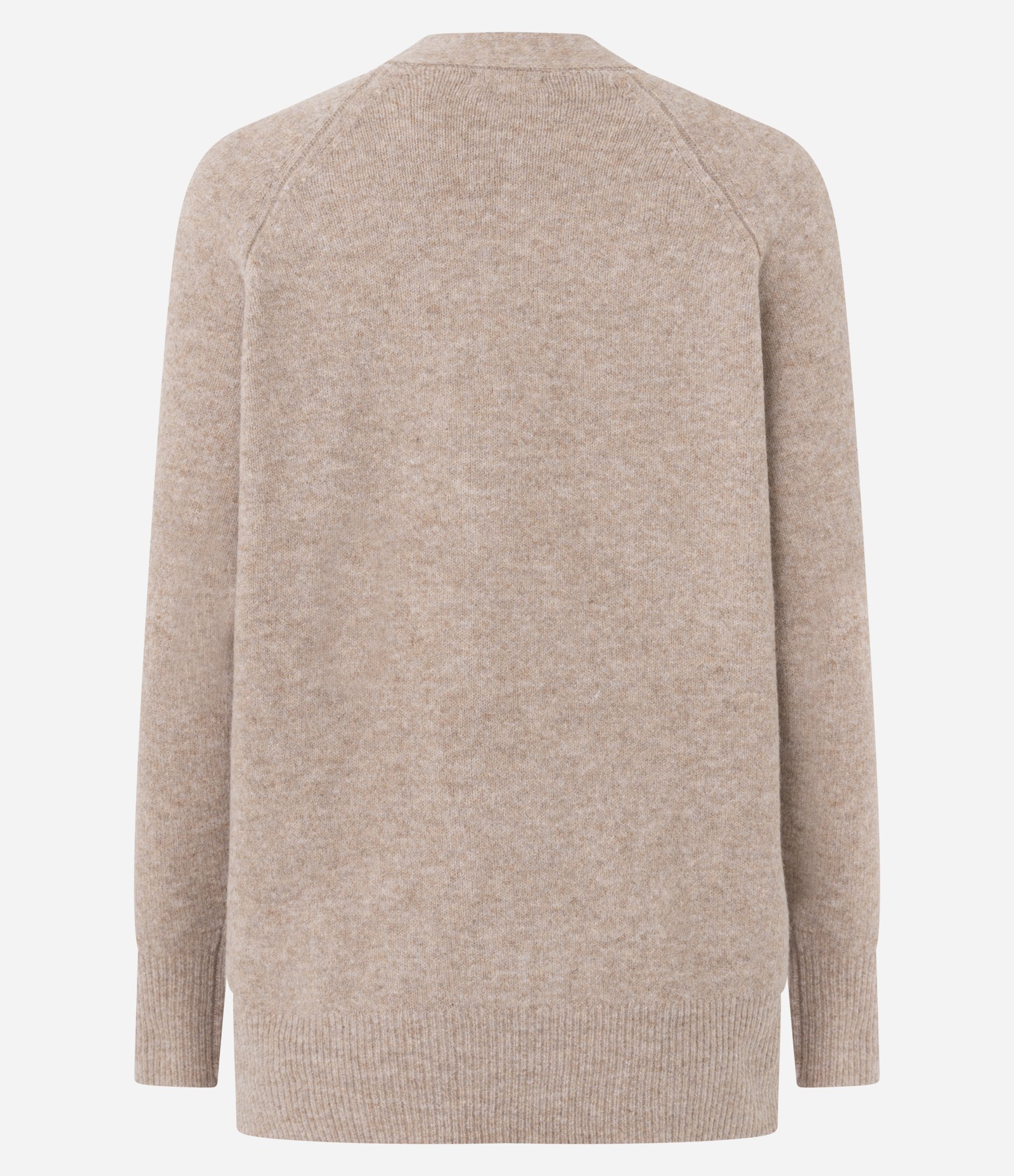 Cardigan em Tricô com Botões Grandes Bege 7