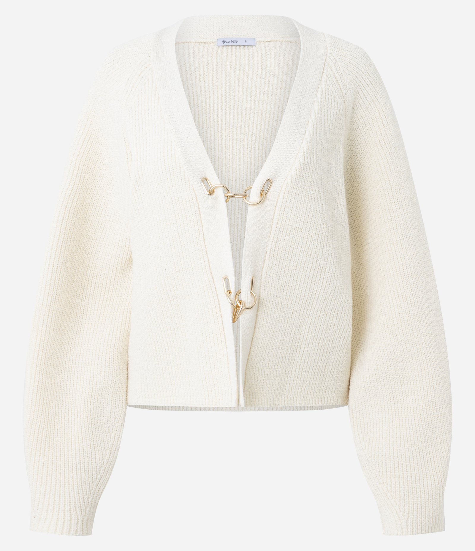 Cardigan Over Estruturado em Tricô com Fivelas Off White 6