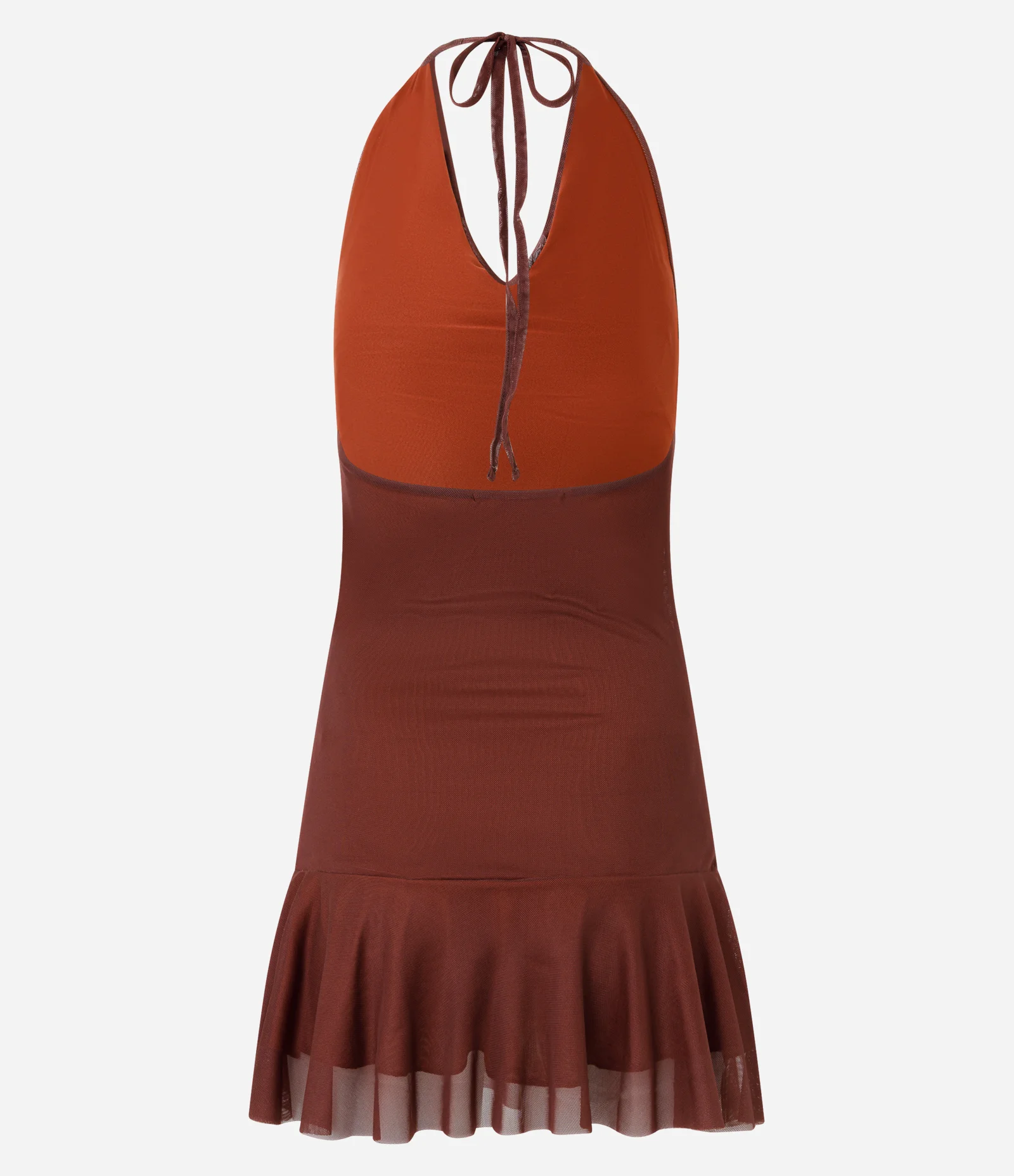 Vestido Curto com Tule e Decote Degagê Frente Única Vermelho 3