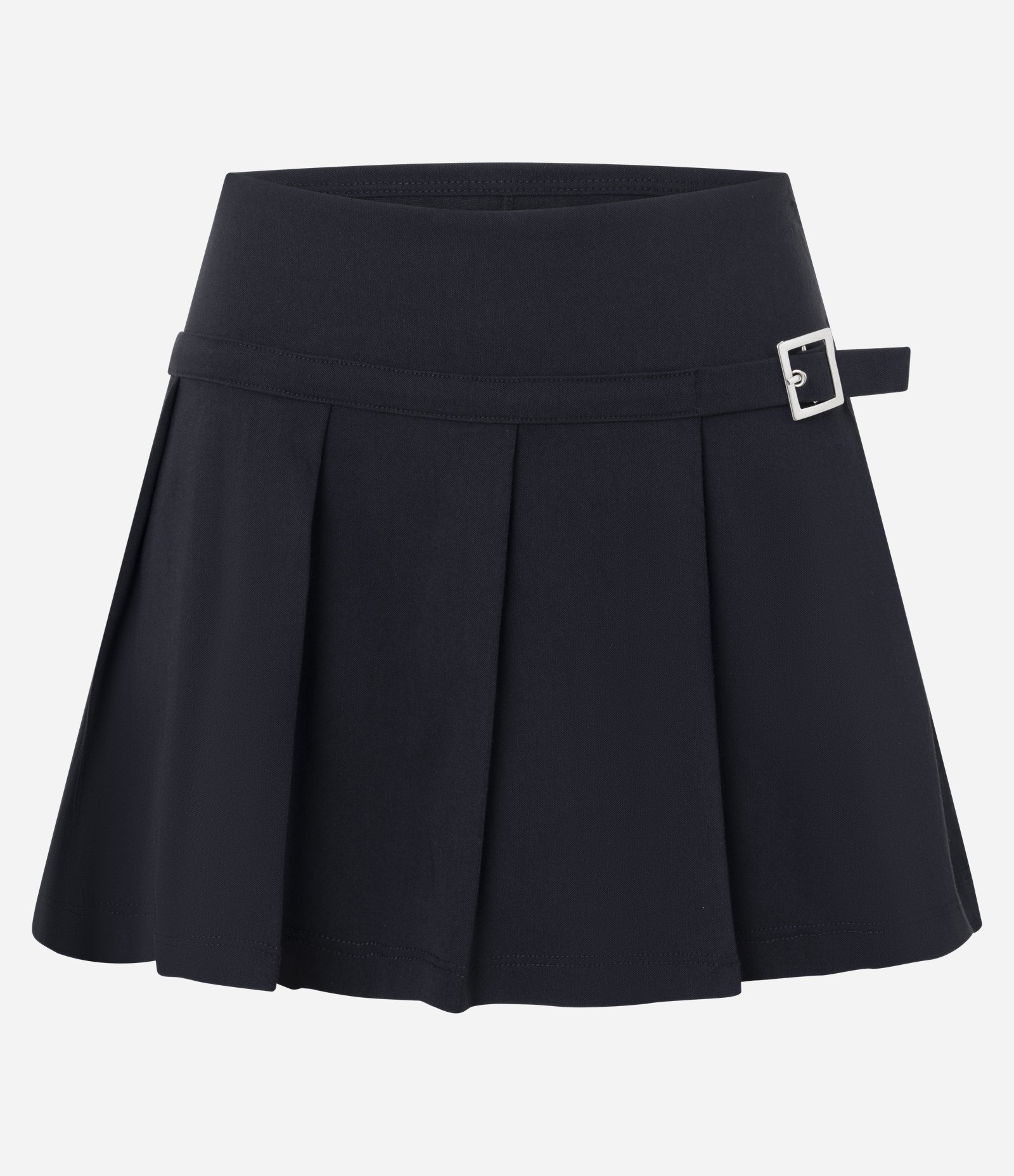 Short Saia em Bengaline com Fivela Lateral Preto 5