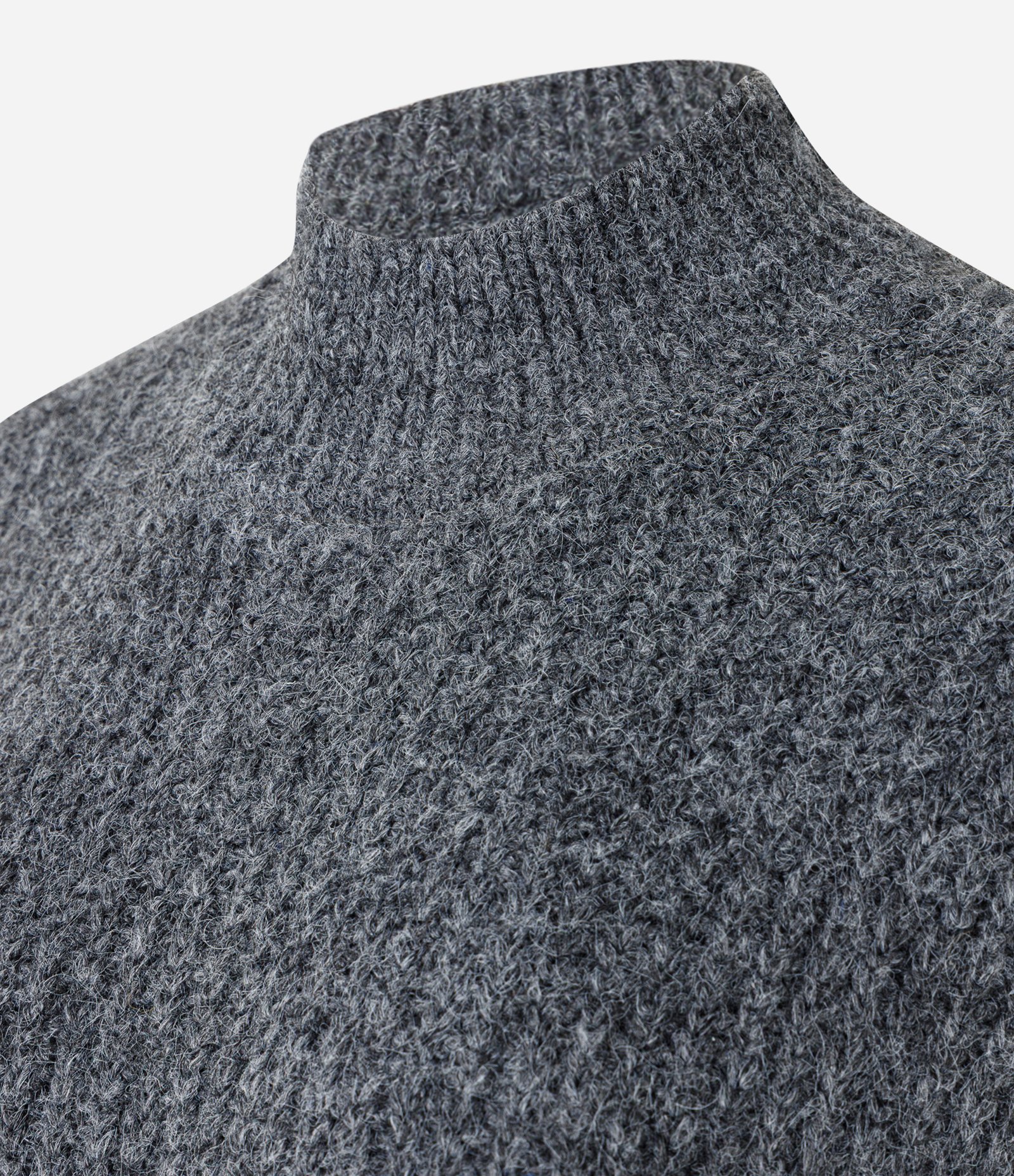 Colete Alongado em Tricô com Mini Golinha Cinza 2