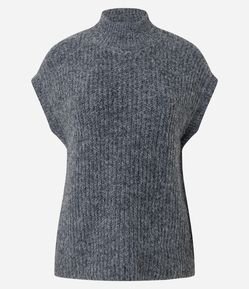 Colete Alongado em Tricô com Mini Golinha