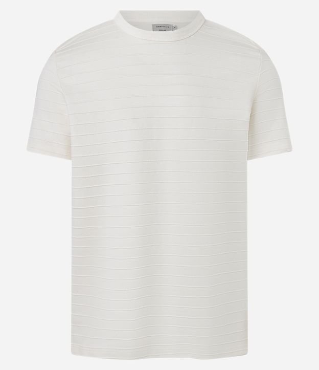 Camiseta Regular em Algodão Trabalhado em Relevo