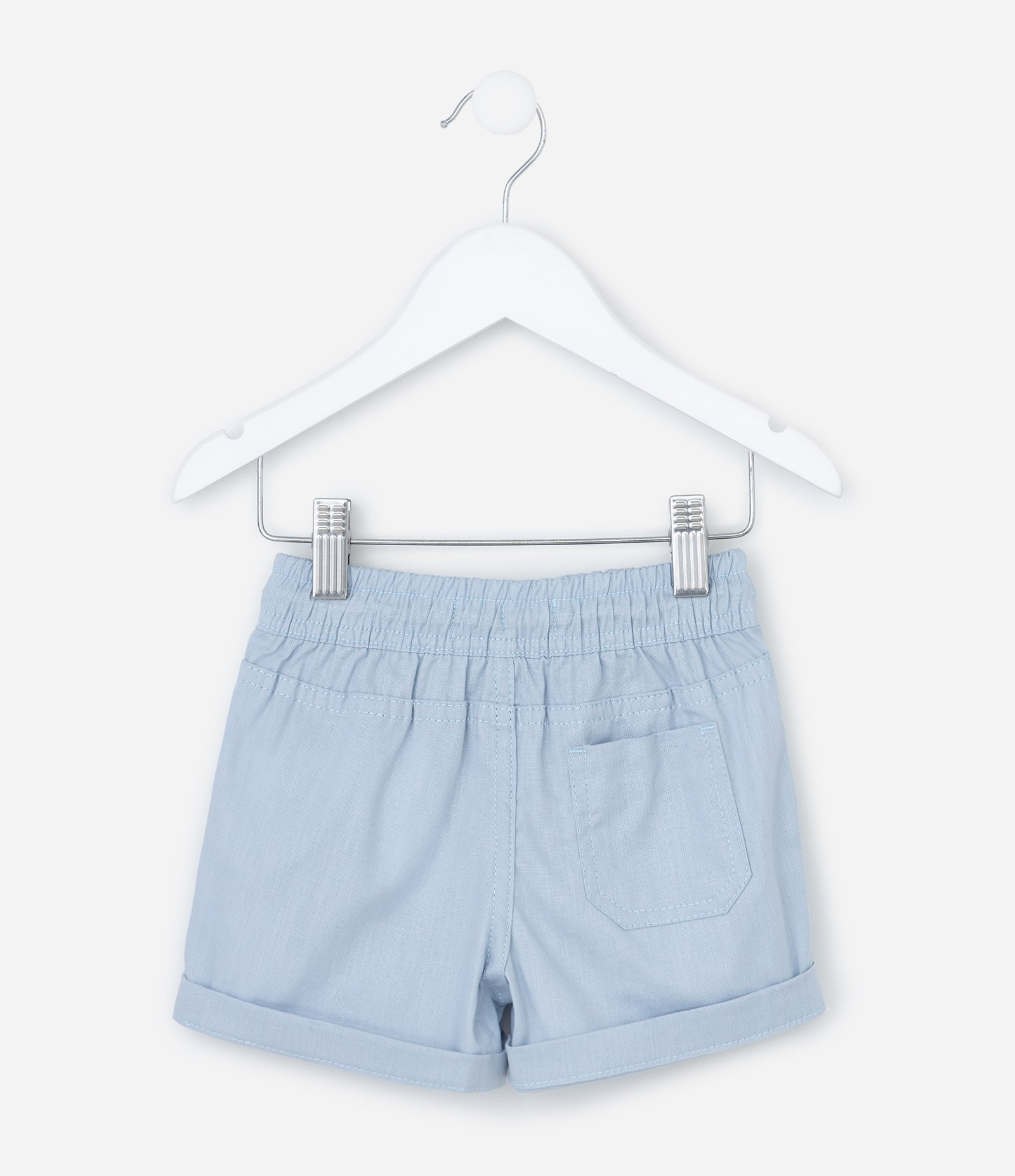 Bermuda Infantil em Sarja com Cós Elástico - Tam 1 a 6 Anos Azul 2