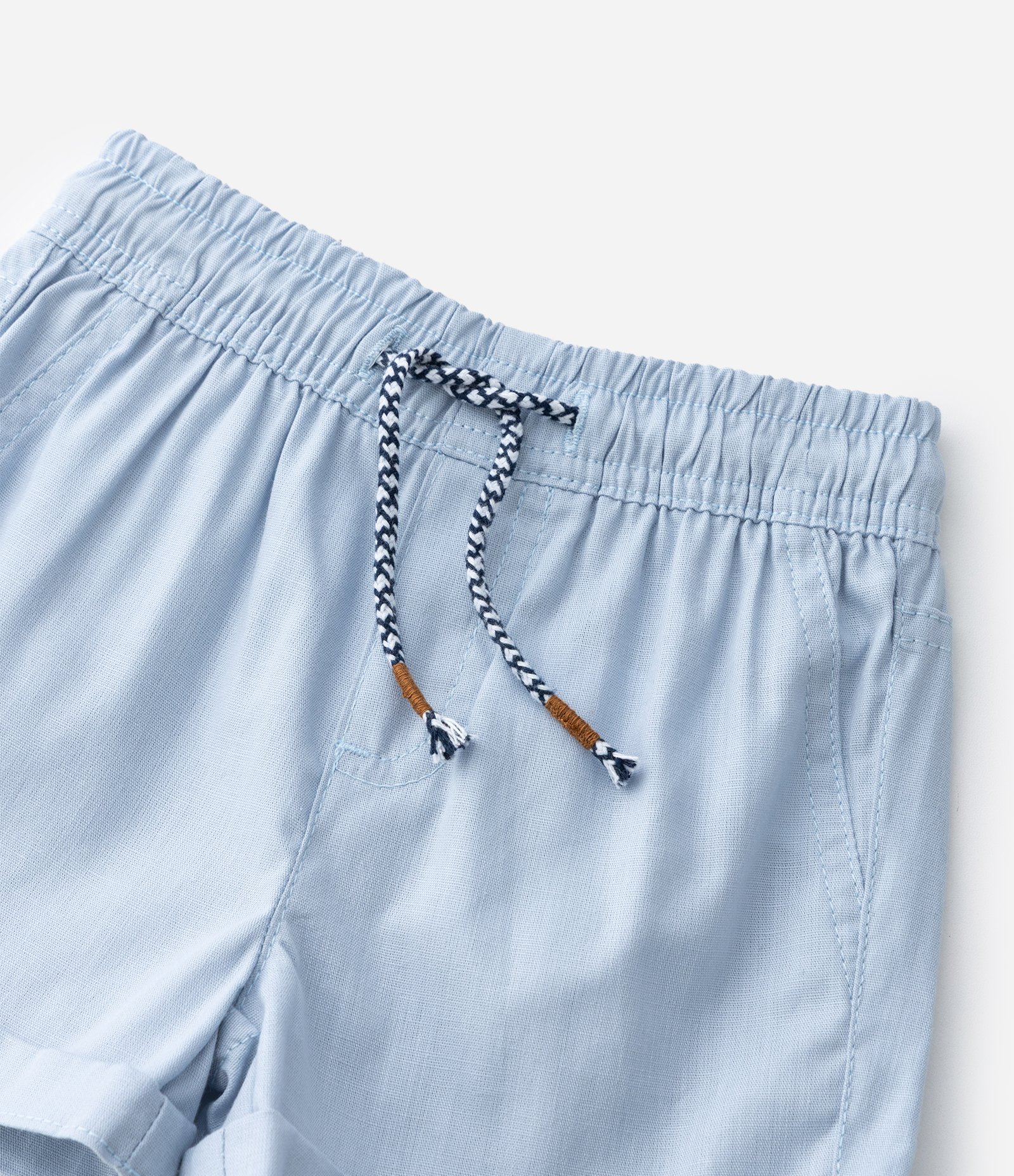 Bermuda Infantil em Sarja com Cós Elástico - Tam 1 a 6 Anos Azul 7