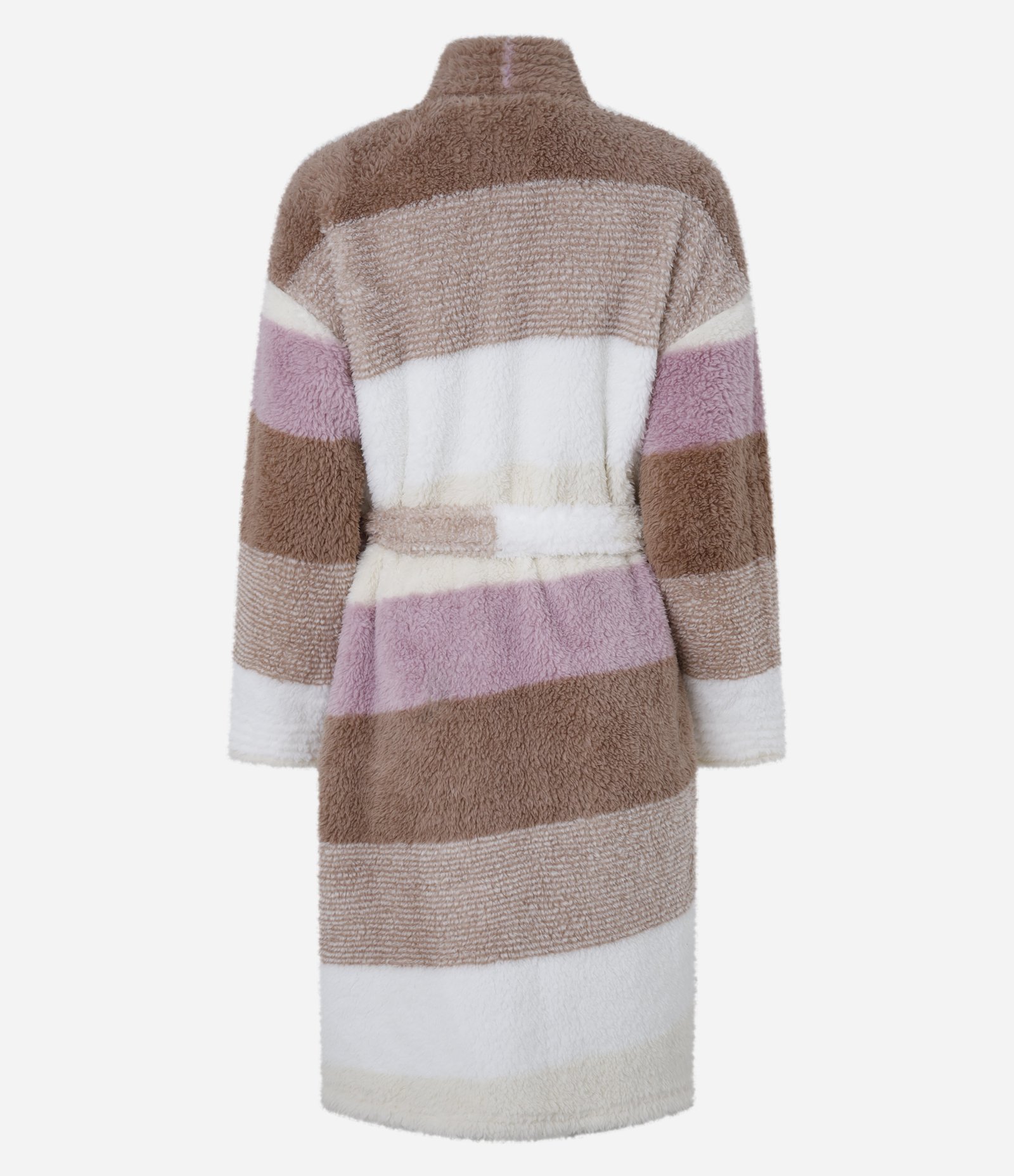 Robe Alongado em Fleece Listrado com Faixa Multicores 4