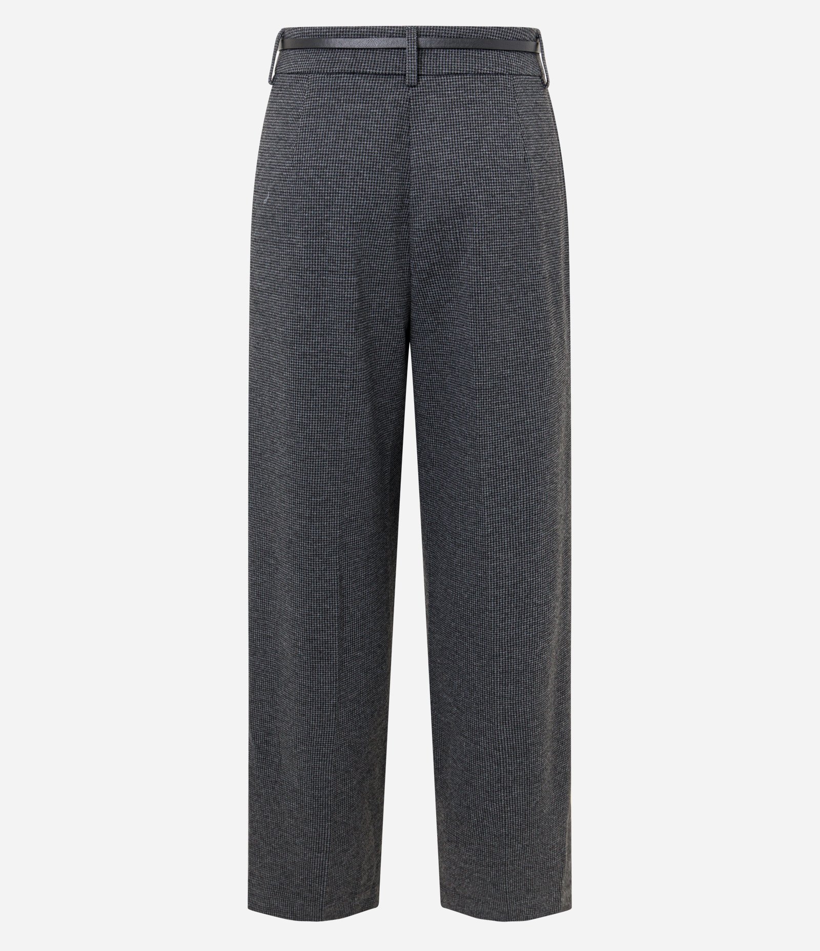 Calça Xadrez em Ponto Roma com Cinto Fino Cinza 7