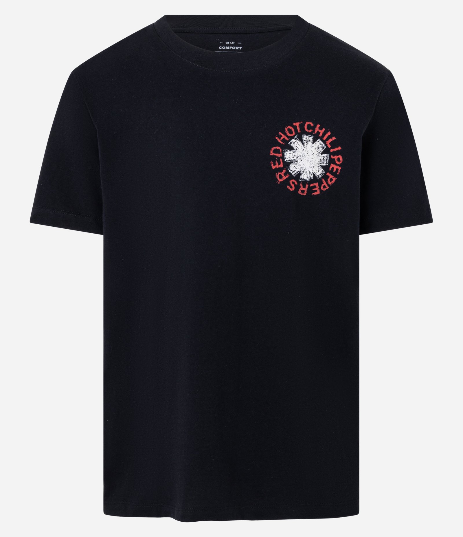 Camiseta Comfort em Algodão com Estampa Red Hot Chili Peppers Preto 1