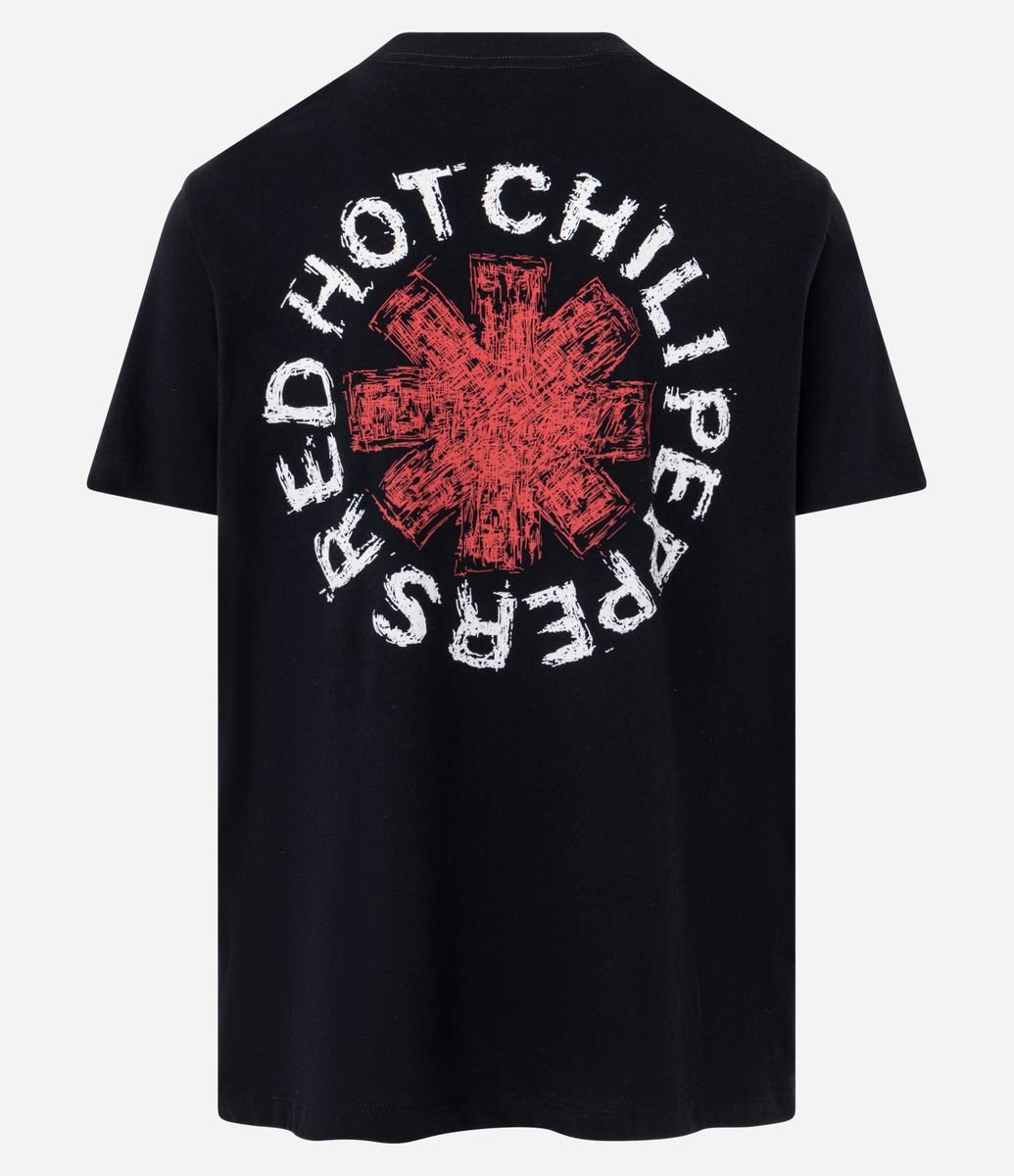 Camiseta Comfort em Algodão com Estampa Red Hot Chili Peppers Preto