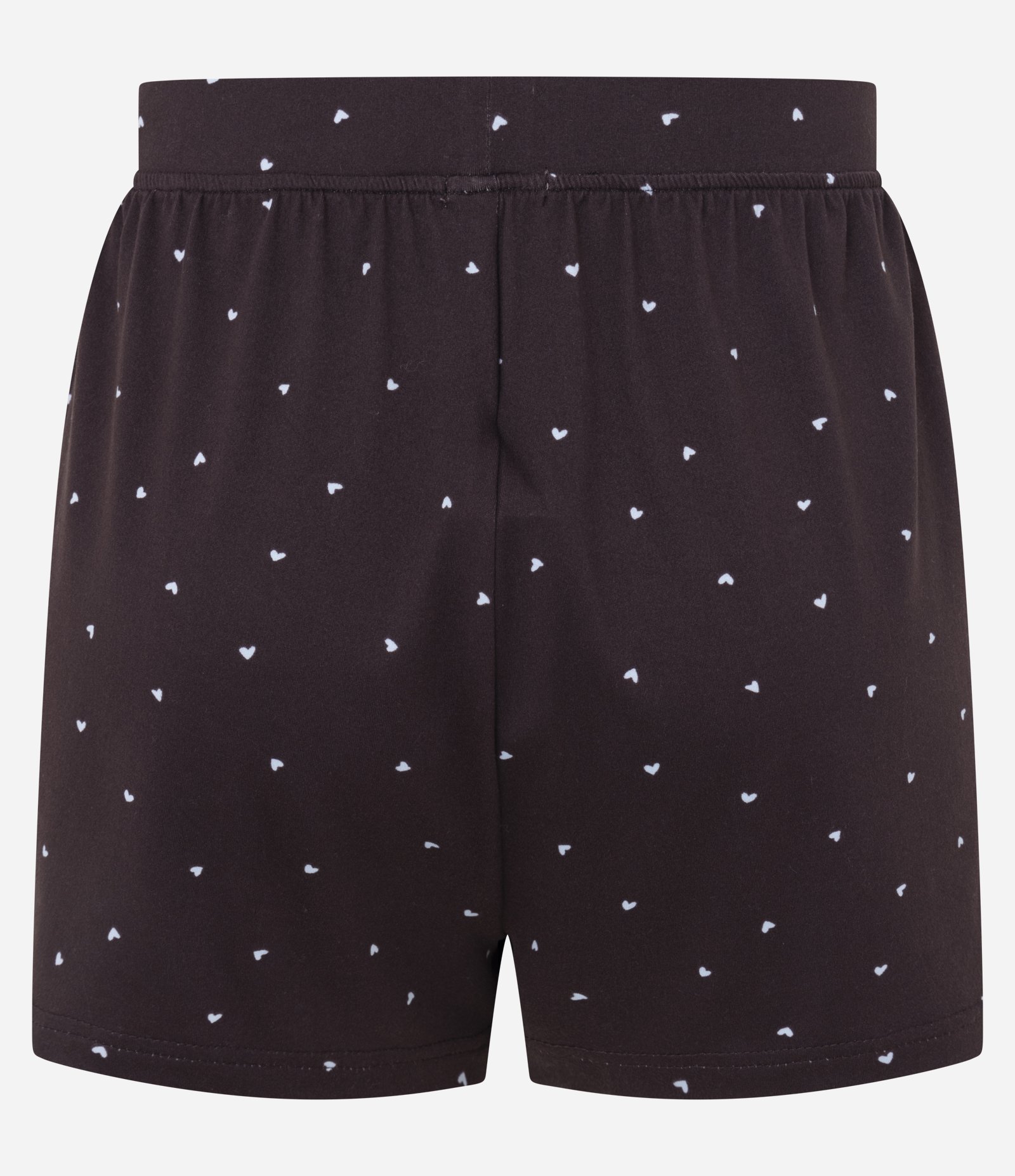 Short de Pijama em Peach Touch com Estampa de Coração Marrom 2