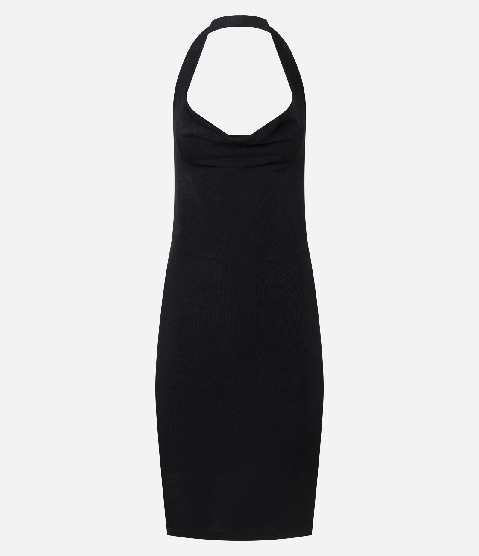 Vestido Curto em Ribana com Frente Única e Franzido Preto 5