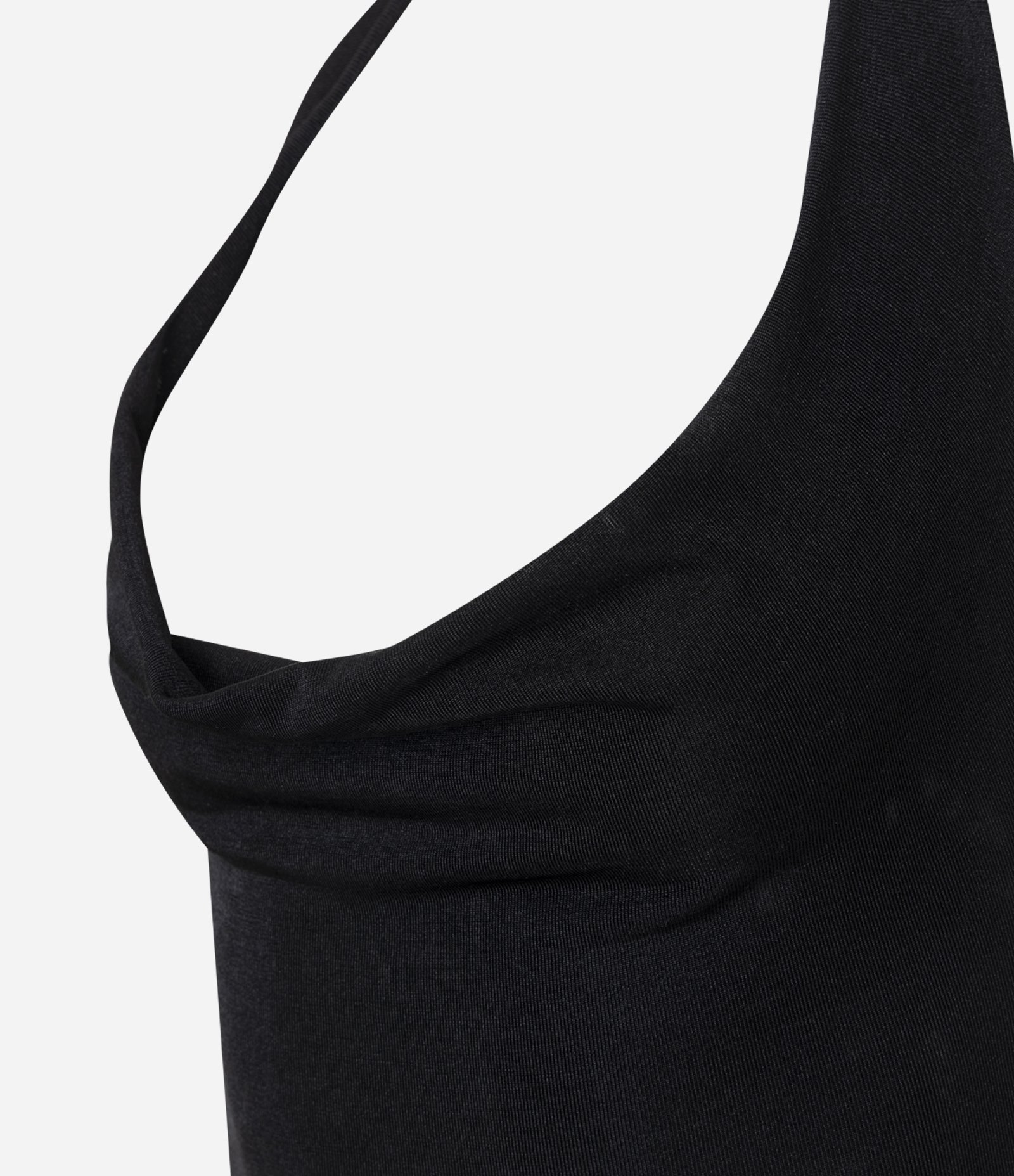 Vestido Curto em Ribana com Frente Única e Franzido Preto 6