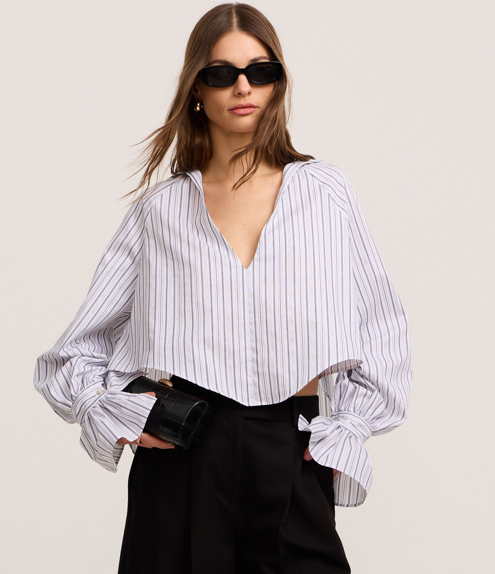 Camisa Alfaiatada Listrada em Algodão com Punho Diferenciado Multicores 1