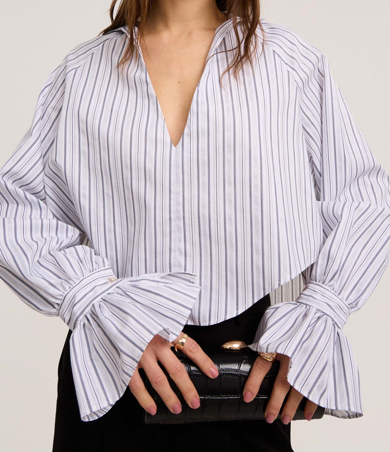 Camisa Alfaiatada Listrada em Algodão com Punho Diferenciado Multicores 3