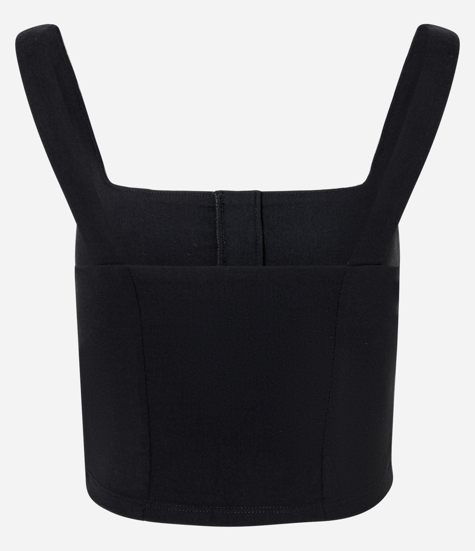 Blusa Corsetada em Bengaline com Fecho Frontal Preto 5