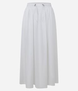 Saia Midi em Algodão com Cós Elástico