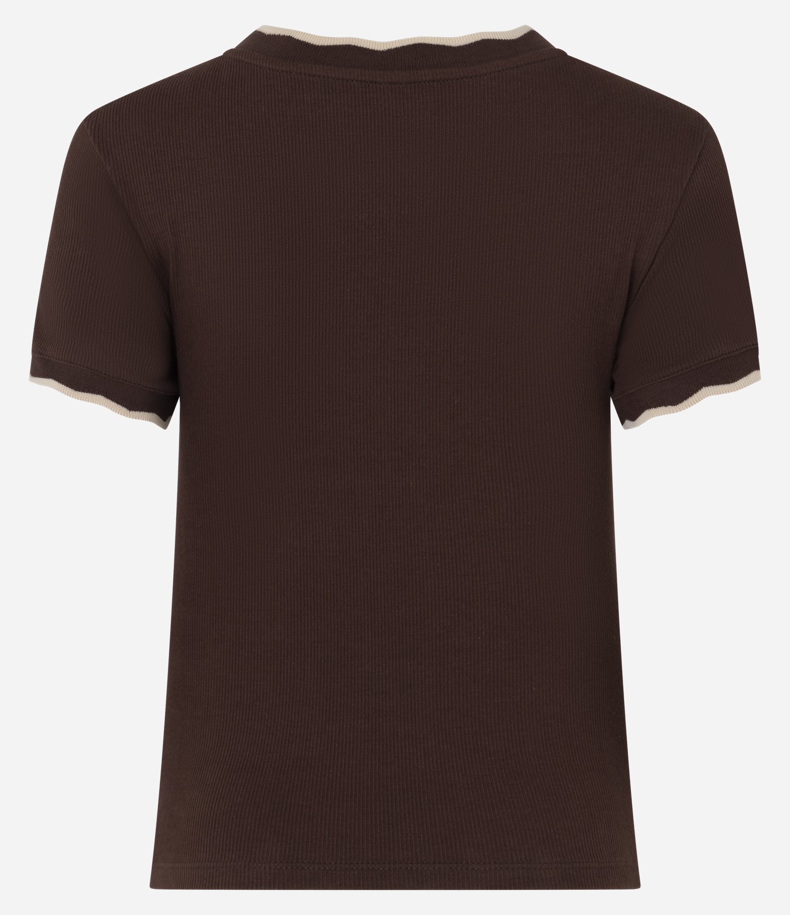 Blusa em Algodão com Gola e Manga Onduladas Marrom 8