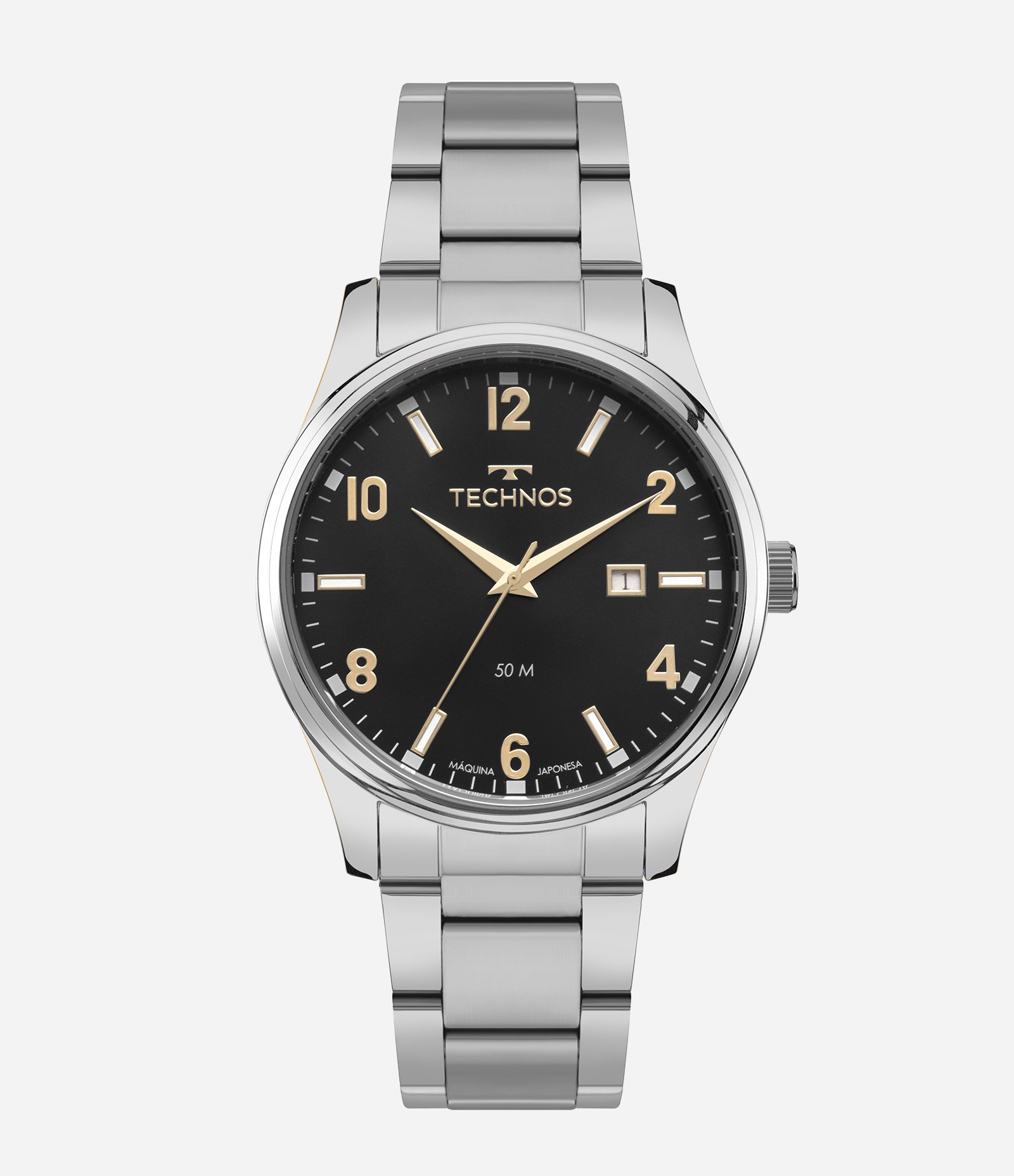 Relógio Analógico Aço Technos Prata 1