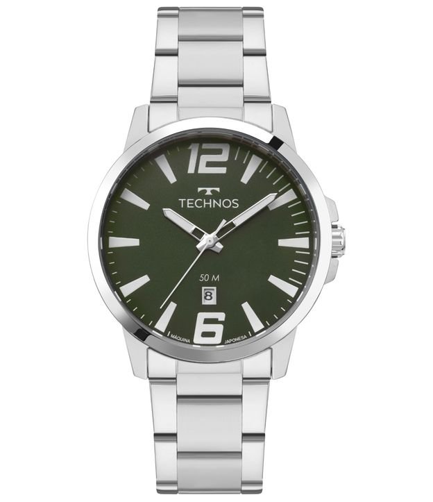 RELOGIO ANALOGICO MASCULINO  COM CAIXA EM ACO E PULSEIRA EM ACO TECHNOS