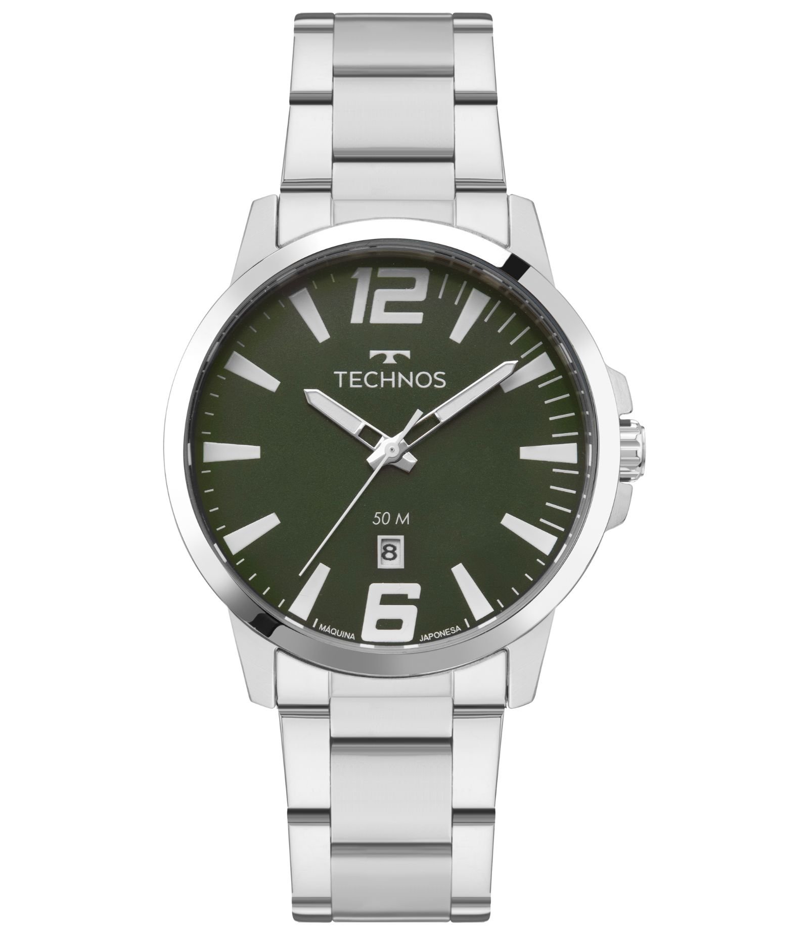 Relogio Analógico Masculino com Caixa em Aço e Pulseira em Aço Technos Prata 1