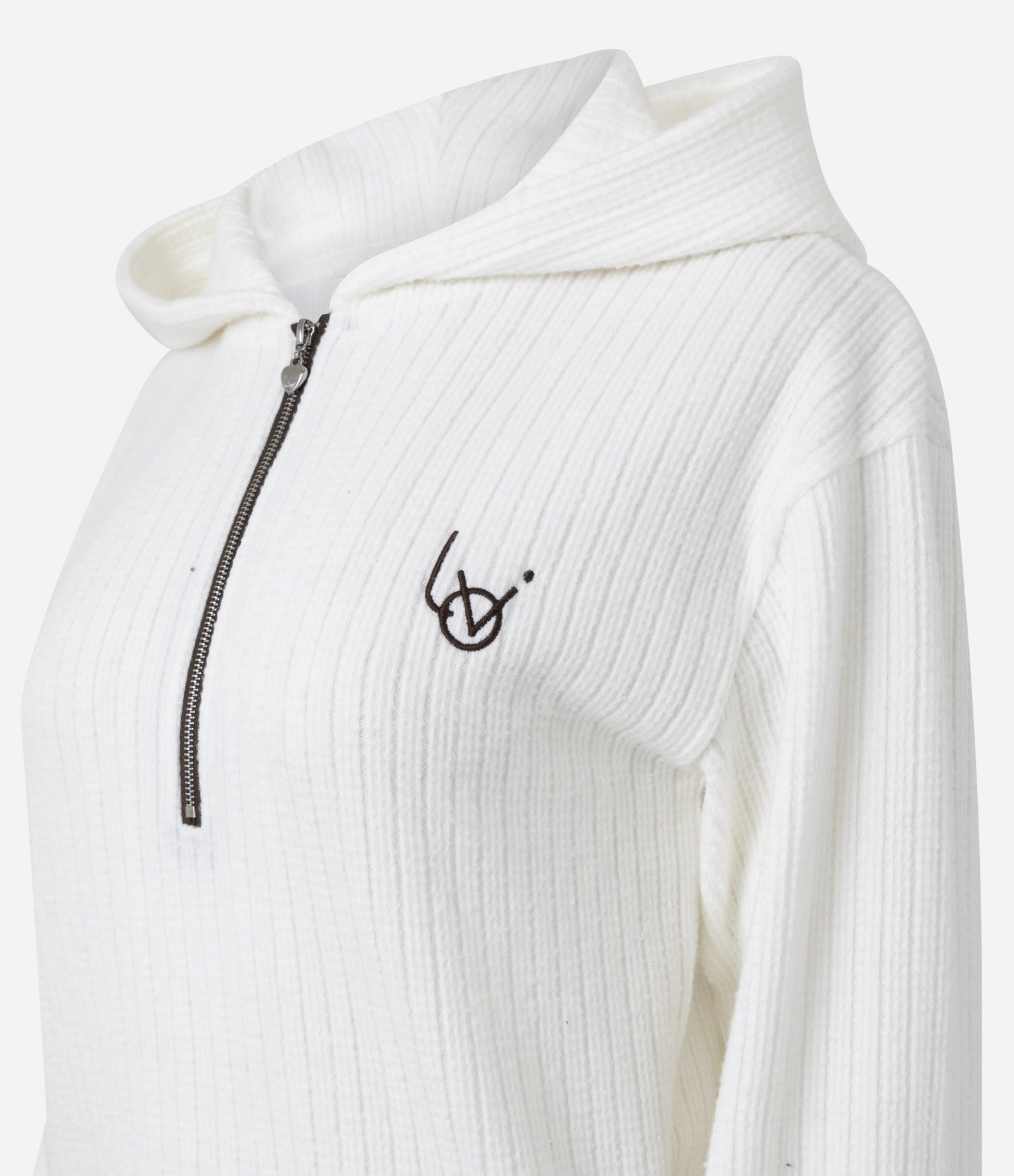 Pijama em Tricô com Zíper e Bordado no Peito Branco 2
