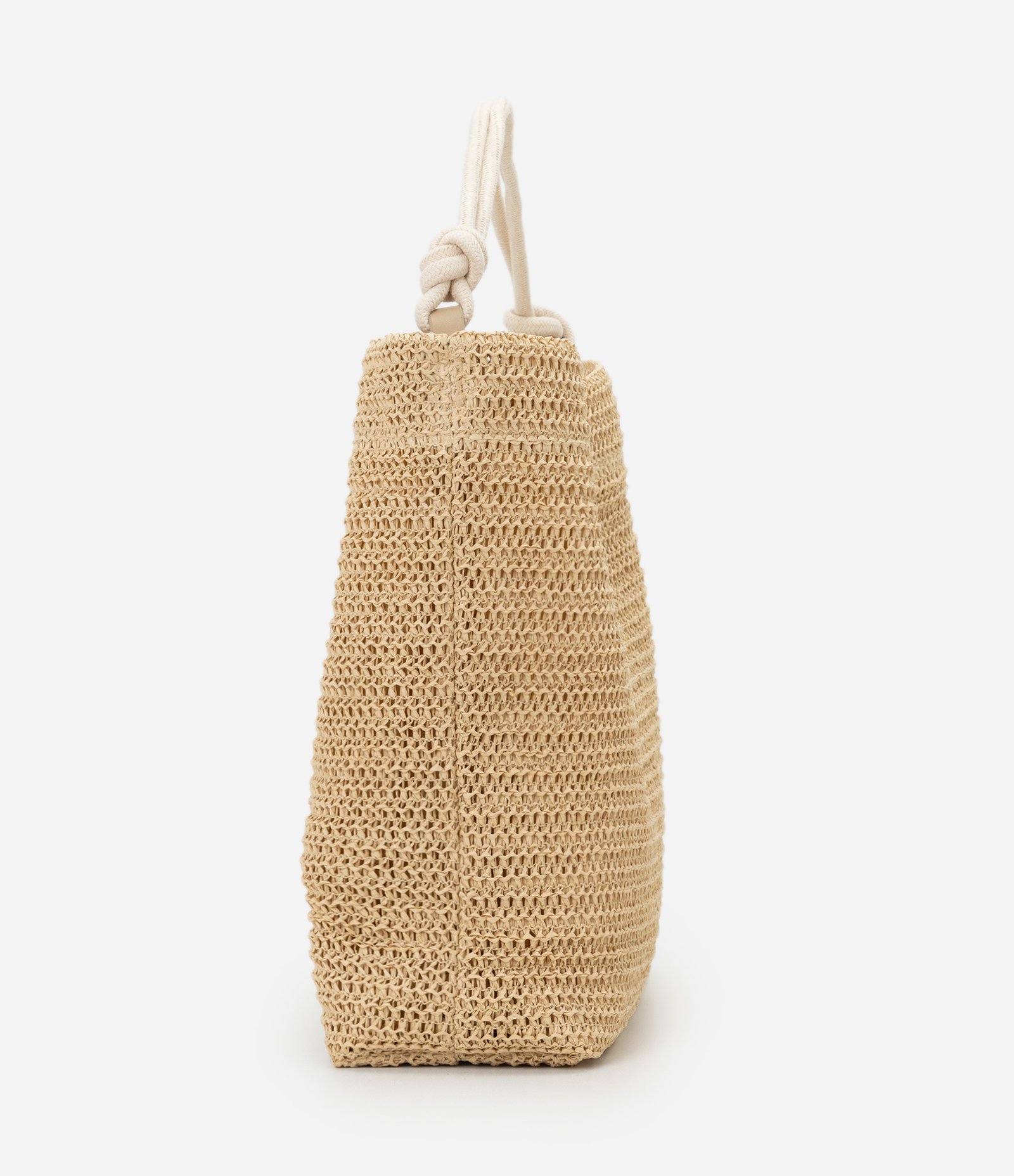 Bolsa de Praia em Palha com Alça de Corda Bege 3