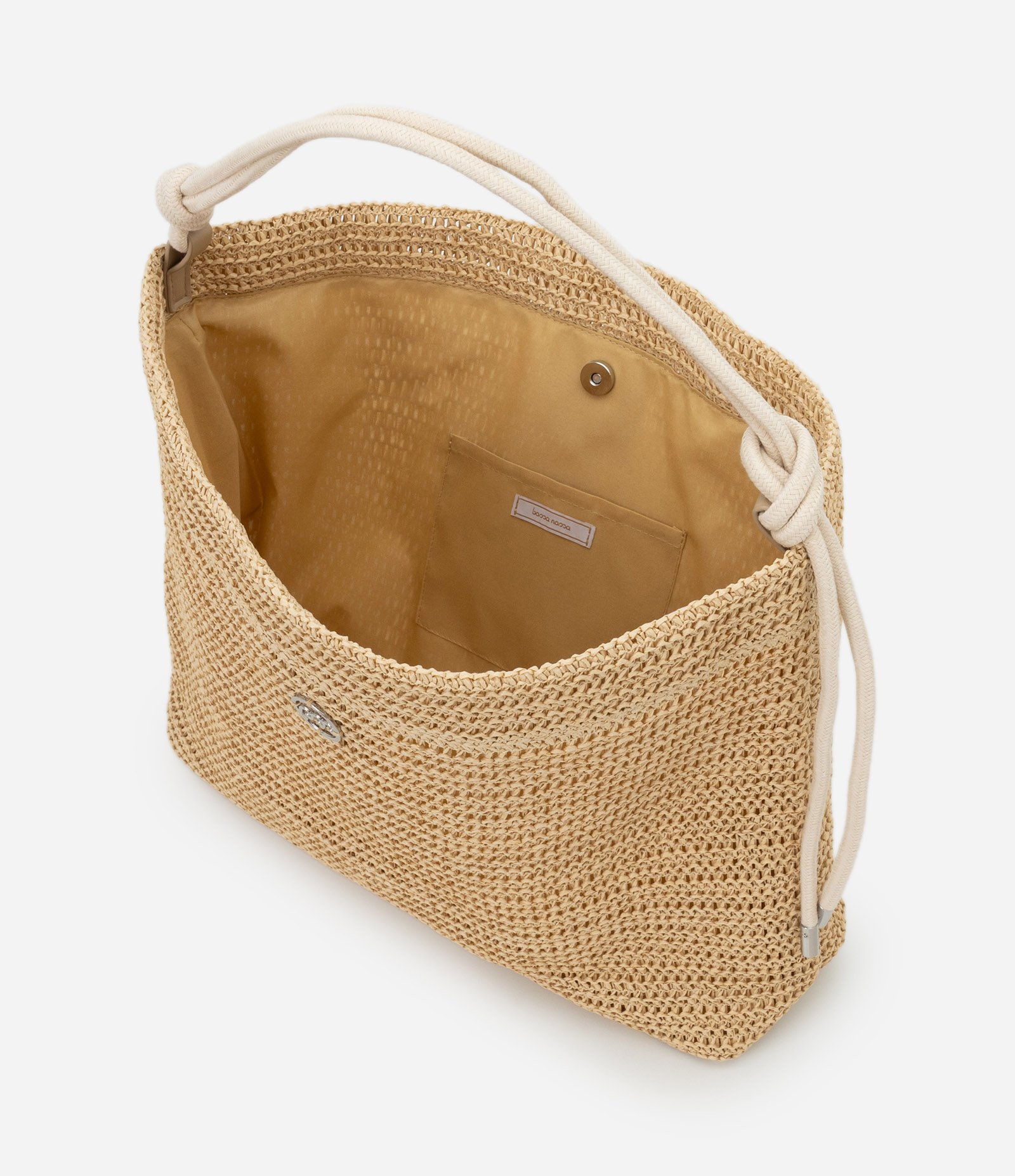 Bolsa de Praia em Palha com Alça de Corda Bege 6