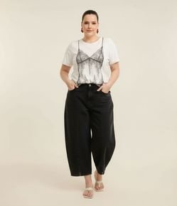 Calça Balloon em Jeans Curve & Plus Size