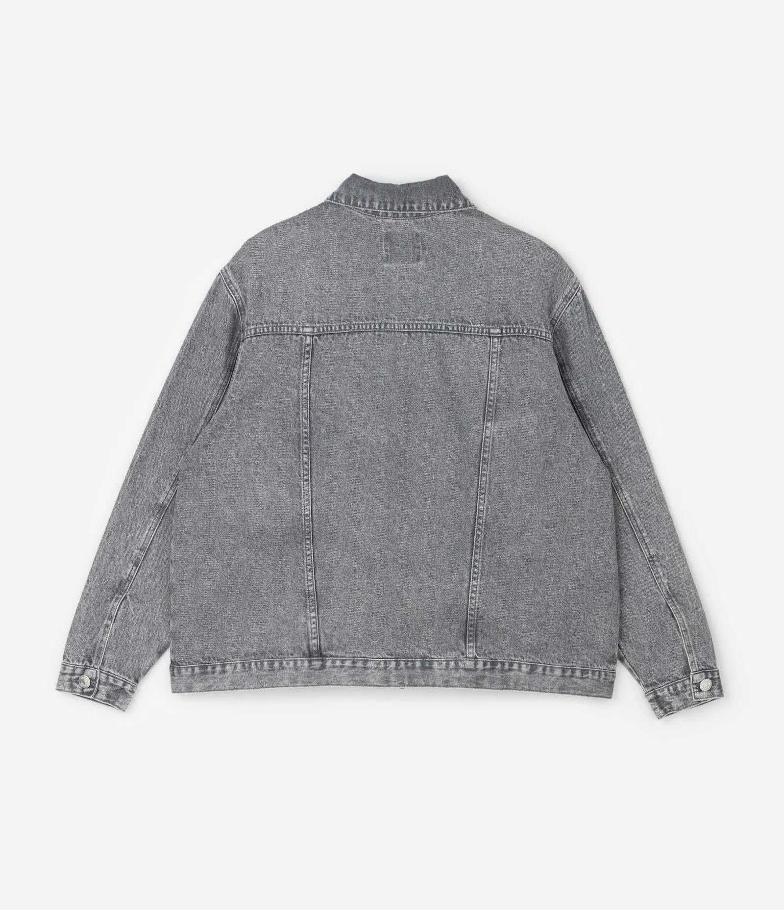 Jaqueta Oversized em Jeans com Aplicações de Brilhos Curve & Plus Size Cinza 5