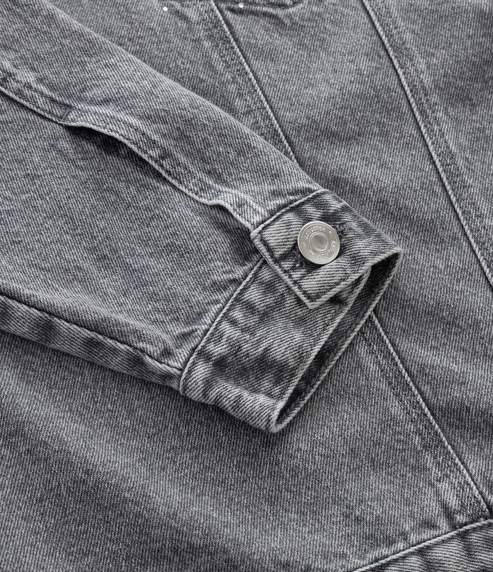 Jaqueta Oversized em Jeans com Aplicações de Brilhos Curve & Plus Size Cinza 8