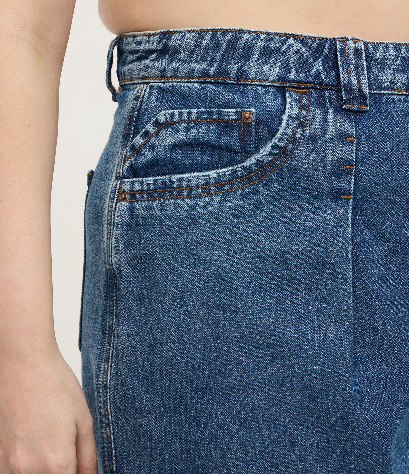 Short Jeans com Barra Larga Curve & Plus Size Azul 3