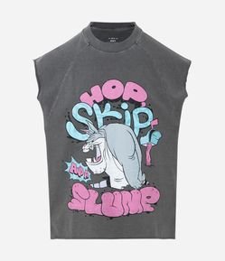 Regata Boxy em Algodão Estonado com Estampa Looney Tunes