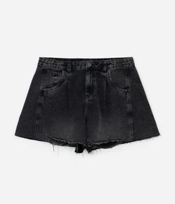 Short Evasê em Jeans com Recorte Curve & Plus Size