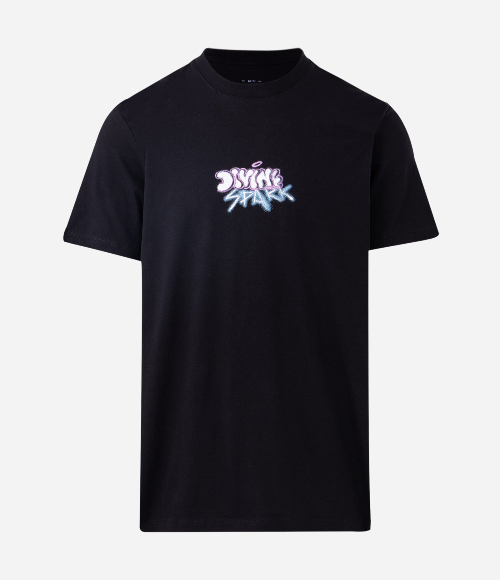 Camiseta Comfort em Algodão com Estampa Anjo Divine Spark Preto 5