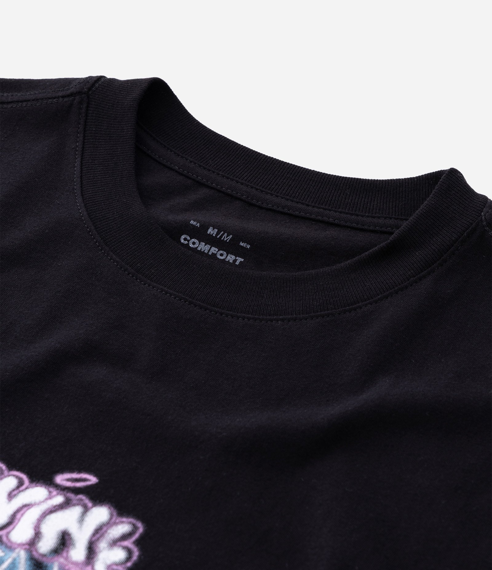 Camiseta Comfort em Algodão com Estampa Anjo Divine Spark Preto 8