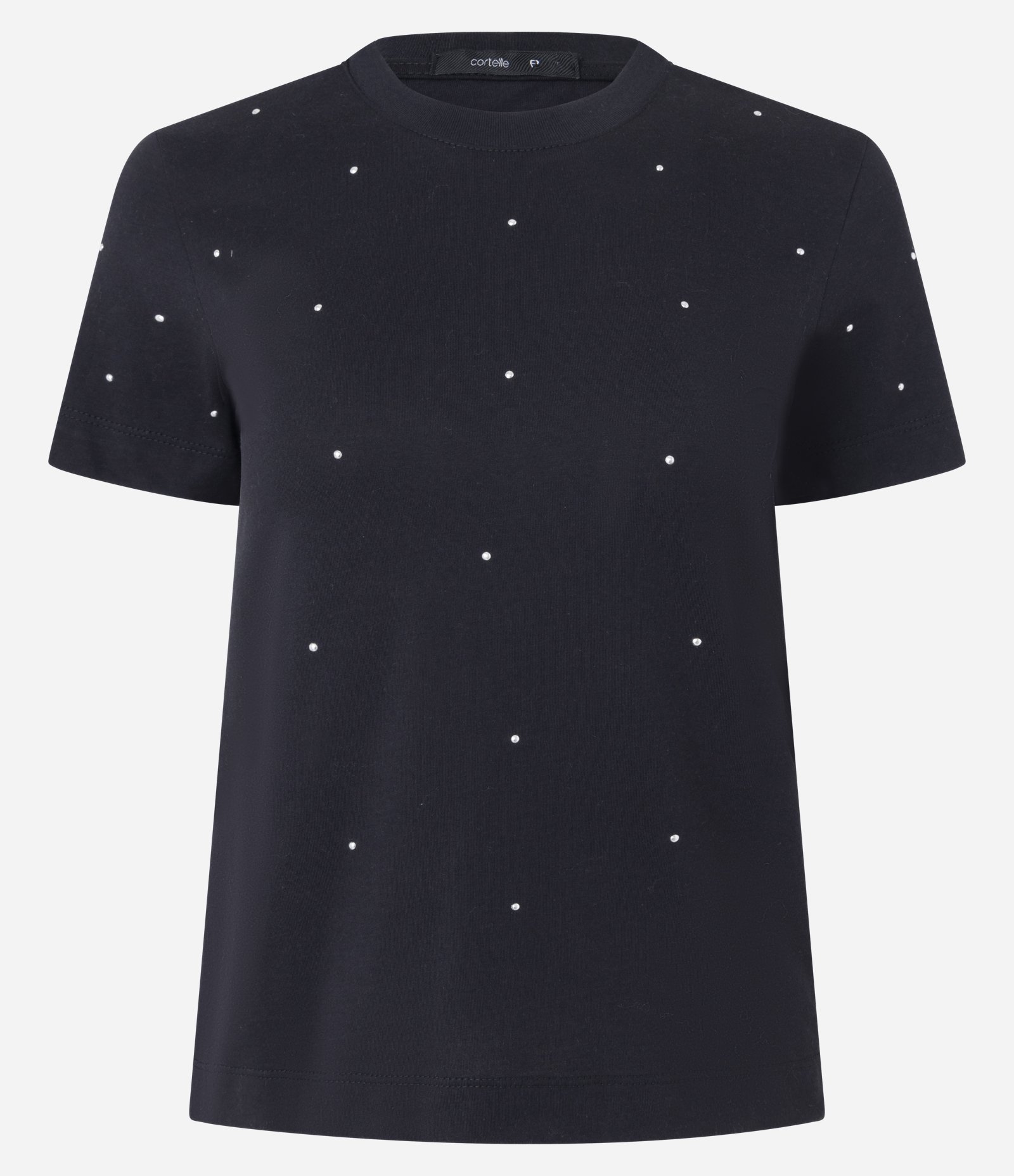 Blusa em Algodão com Gola Redonda e Brilho Preto 5