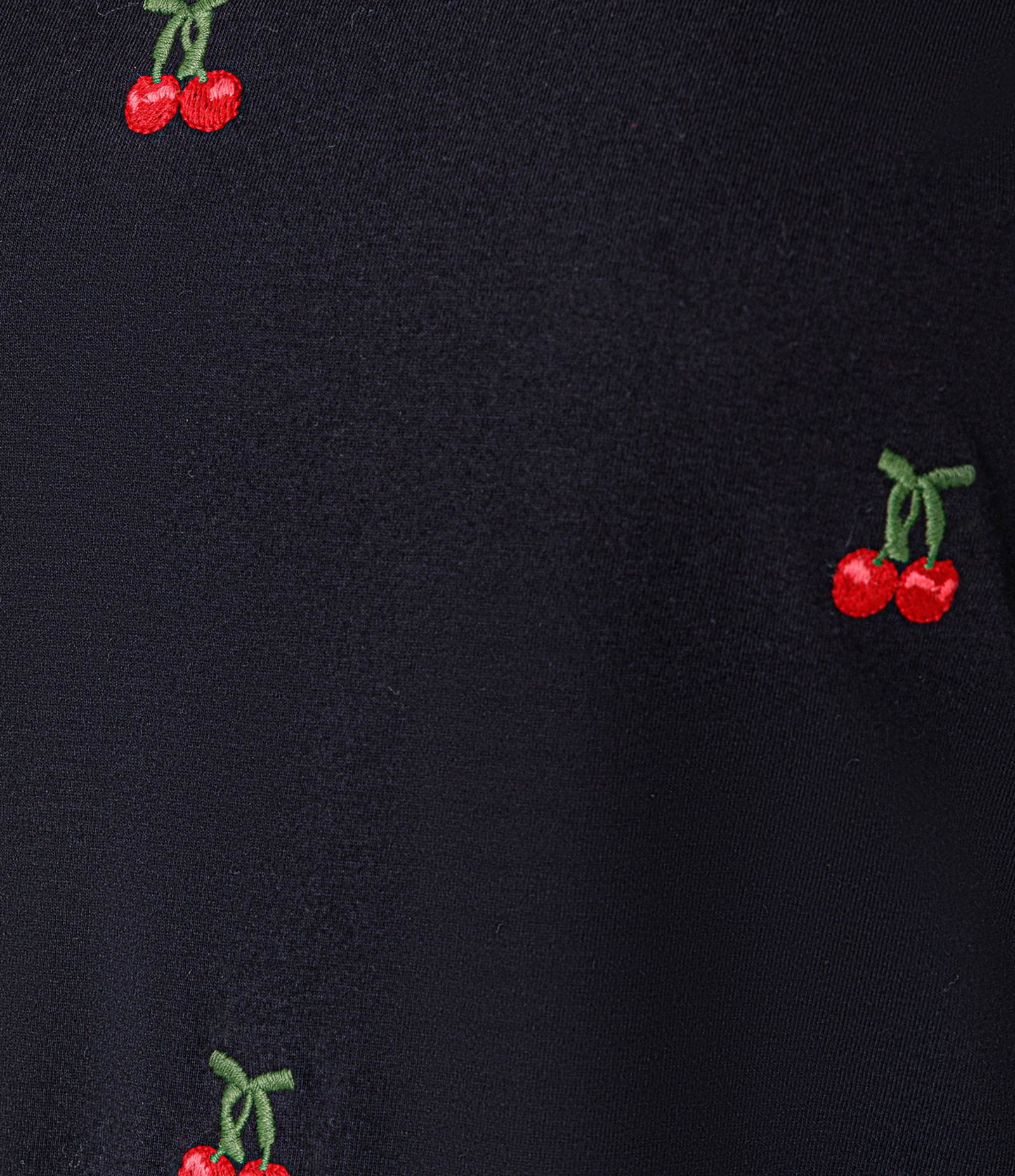 Blusa Slim em Algodão com Bordado Cereja e Manga Bufante Preto 6