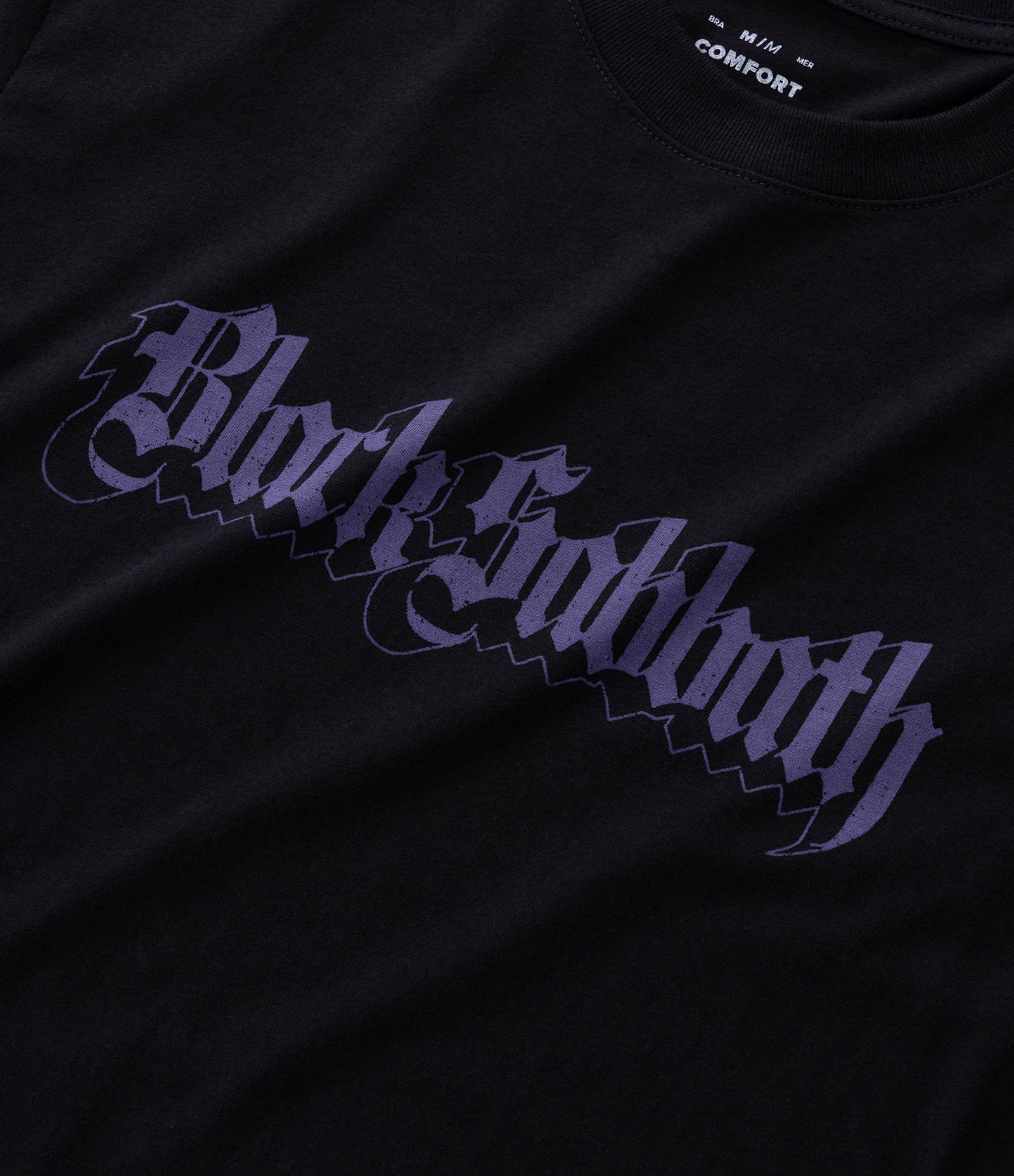 Camiseta Comfort em Algodão com Estampa Black Sabbath Preto 8