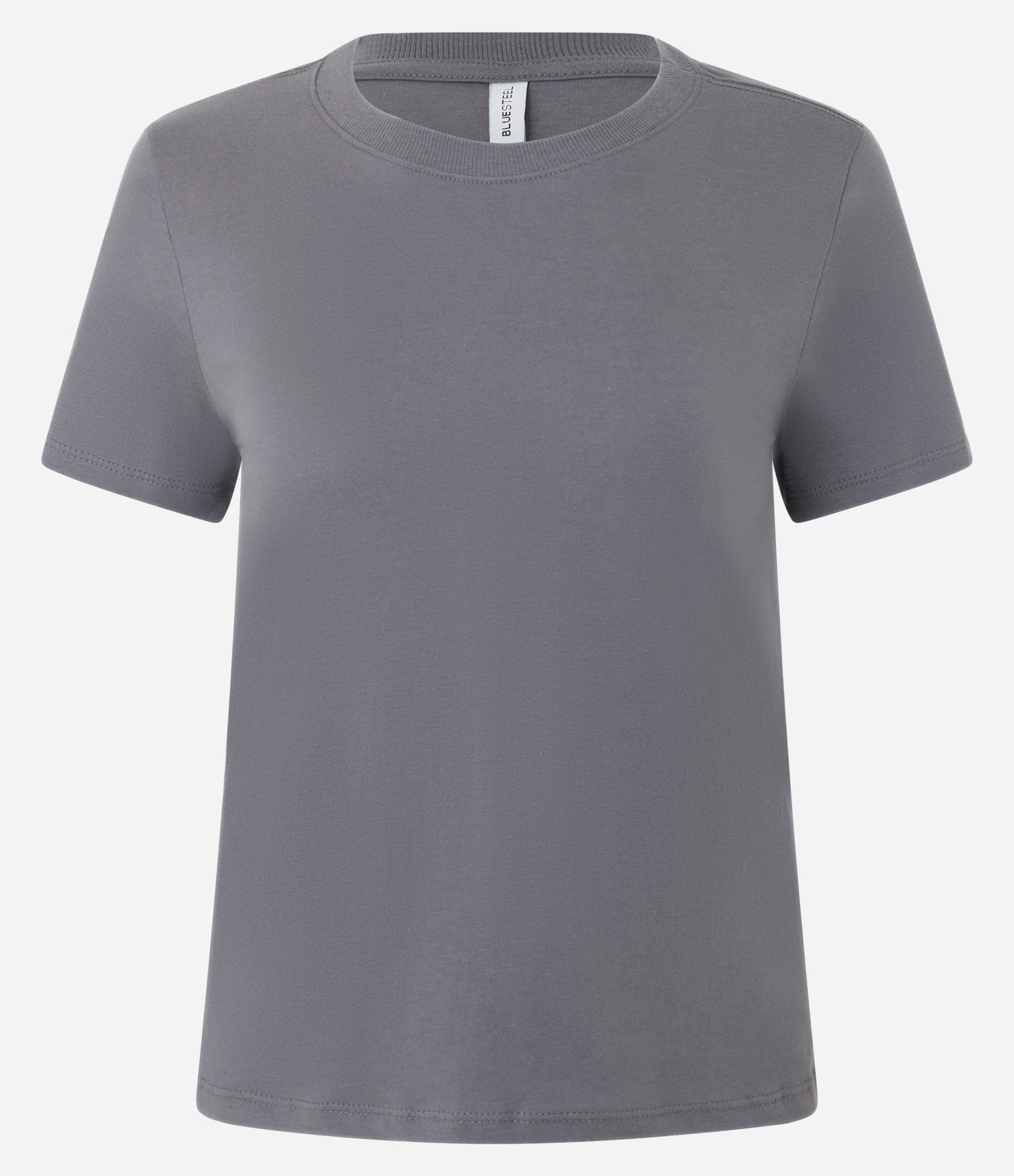 Camiseta Regular Básica em Algodão Cinza 1