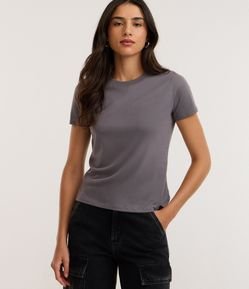 Camiseta Regular Básica em Algodão