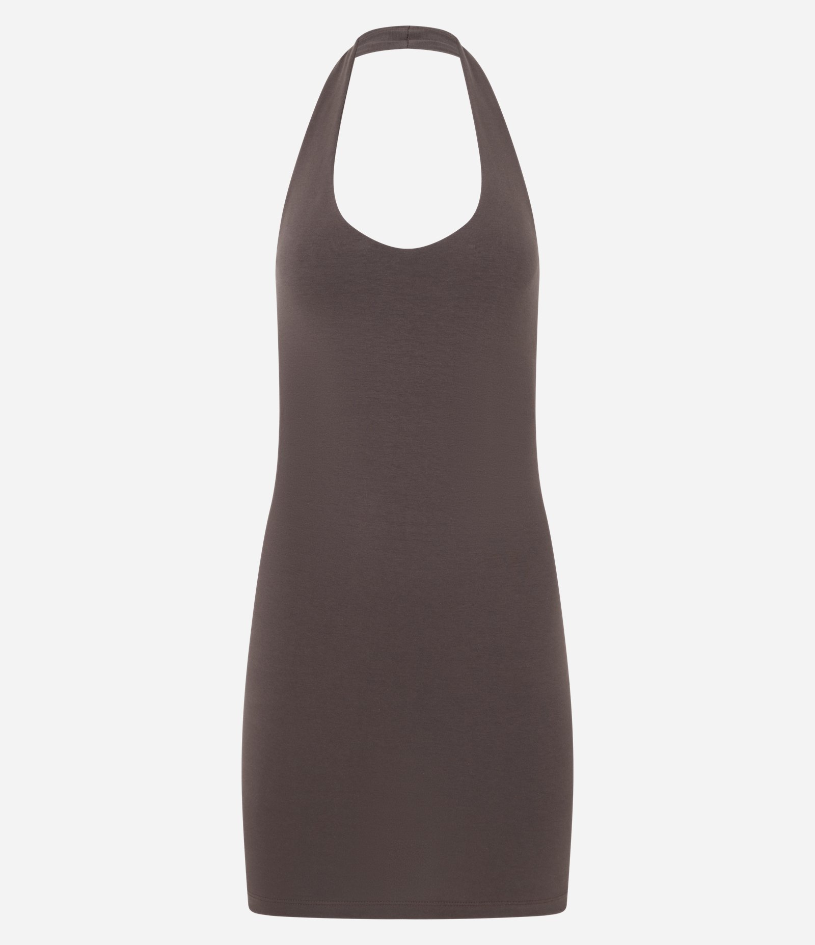 Vestido Curto em Algodão em Frente Única Marrom 1