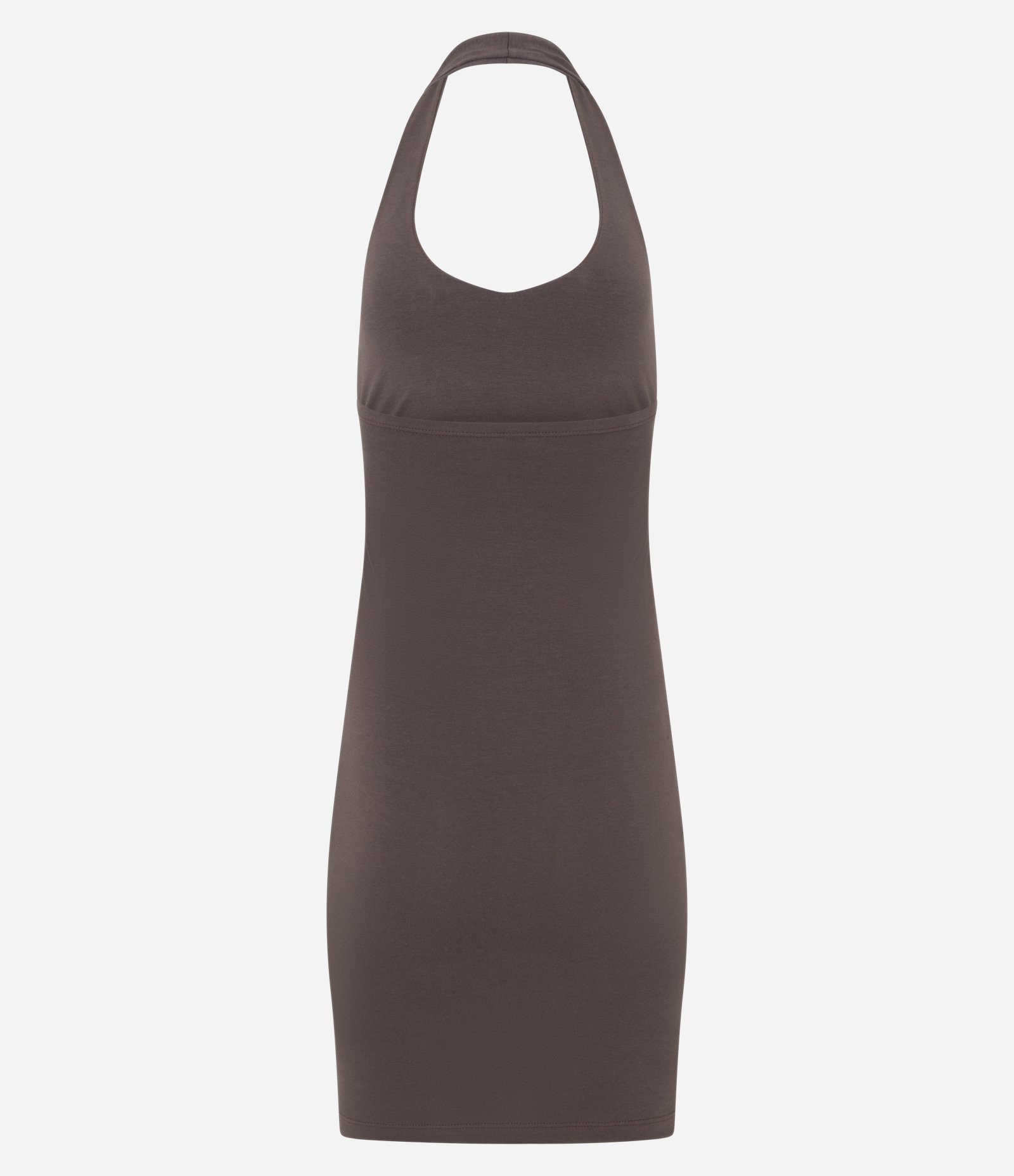 Vestido Curto em Algodão em Frente Única Marrom 2