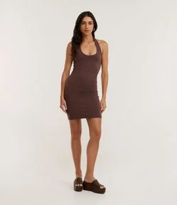 Vestido Curto em Algodão em Frente Única