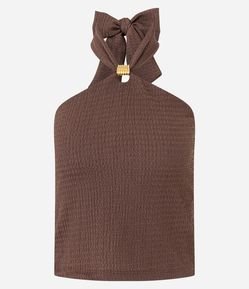 Blusa Frente Única com Aviamento e Textura