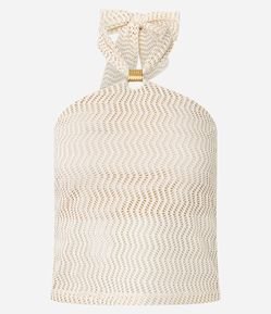 Blusa Frente Única com Aviamento e Textura