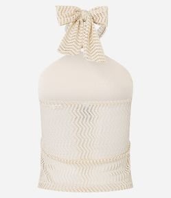 Blusa Frente Única com Aviamento e Textura