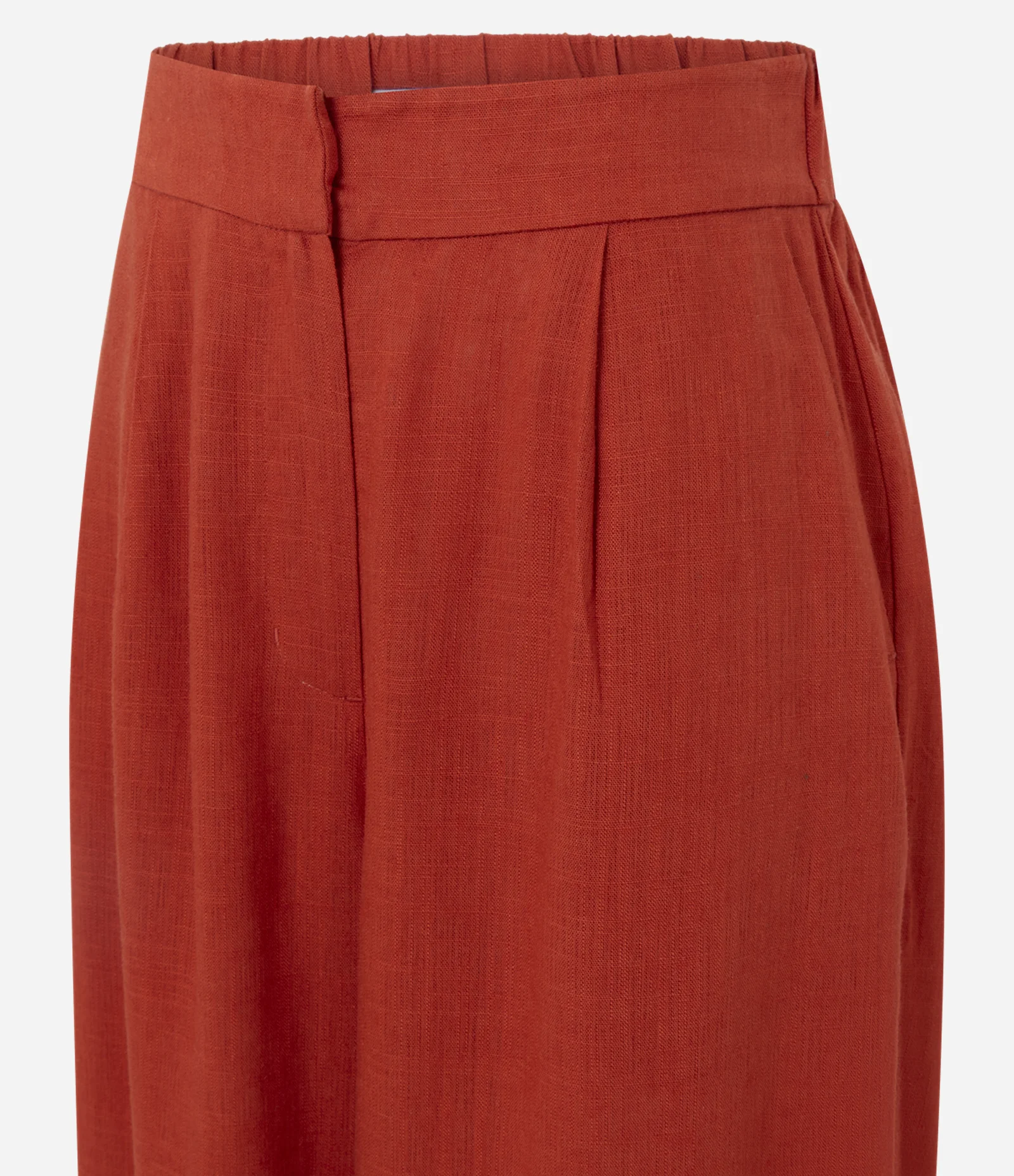 Calça Pantalona em Viscolinho com Cós Estruturado Laranja 2