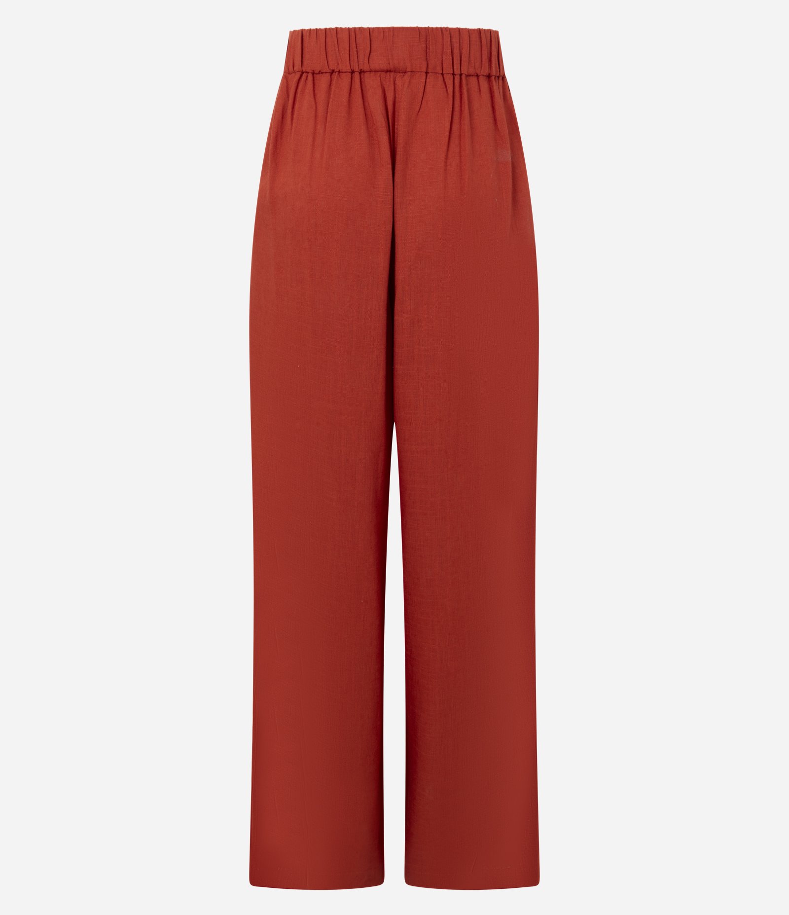 Calça Pantalona em Viscolinho com Cós Estruturado Laranja 3