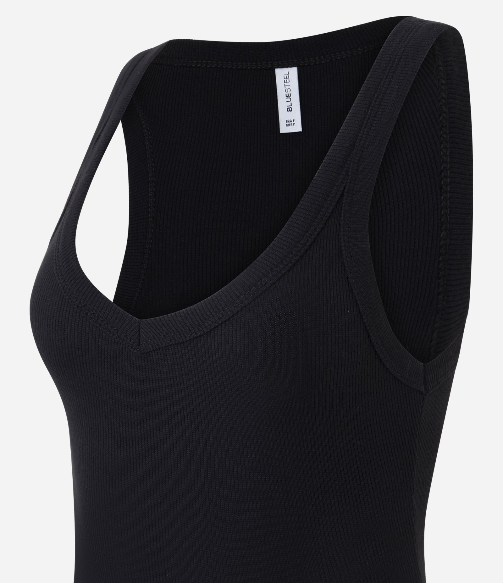 Blusa Sem Manga com Decote em V Preto 6